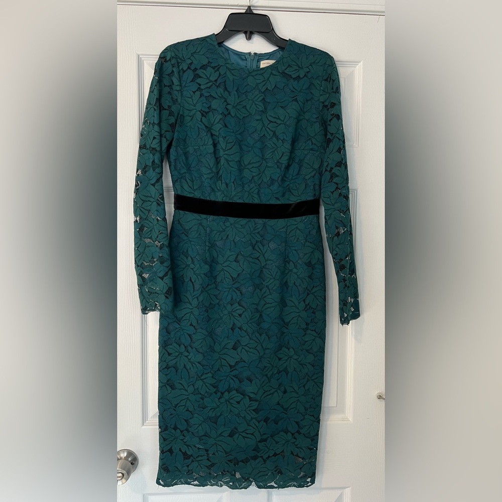 Rachel Parcell Hunter green lace dress